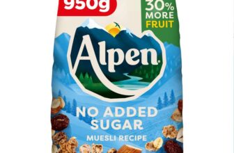 Alpen No Added Sugar Muesli 950g – S&S £2.46