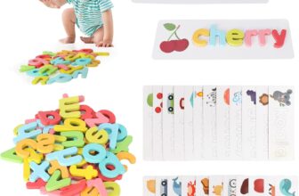 Alphabet Flash Cards Toys, Puzzle Game Wooden Alphabet, Spelling Learning Toy for Kids, Kid Alphabet Spell Educational Game Toy, Preschool Vocabulary Spelling for 2-5 Year Old Boys Girls