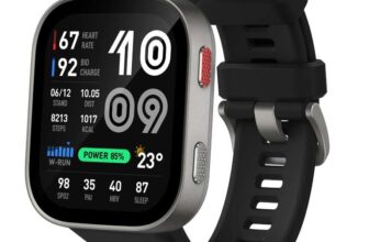 Amazfit Bip Max 50mm Smart Watch, 2.07 AMOLED Display, 20 Days Battery, GPS, 4GB Storage, Offline Maps, Hybrid Training