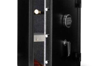 Amazon Basics Fire Resistant Security Safe with Programmable Electronic Keypad, 60 l, Black, 43 cm W x 35 cm Dx 66 cm H