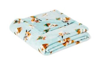 Amazon Basics Kids Fleece Blanket, Forest Friends, 127×152 Cm