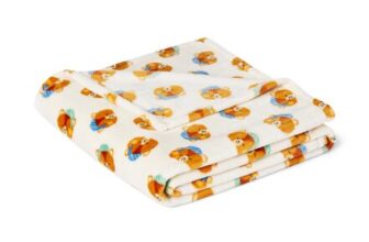 Amazon Basics Kids Fleece Throw Blanket, Woodland Bears, 127×152 Cm