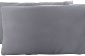 Amazon Basics Microfiber Pillowcases, Standard Size 50 x 80 cm (Pack of 2), Dark Grey, Pillows Not Included