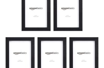 Amazon Basics Rectangular Photo Frame, 13 cm x 18 cm, 5-Pack, Black