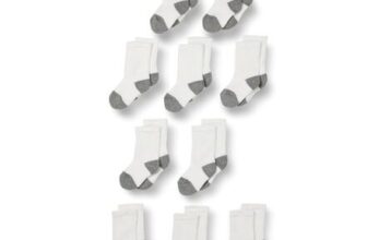 Amazon Essentials 10 Pairs Kids Cotton Crew Socks, 4-8 Years (£2.46/£2.20 S&S)