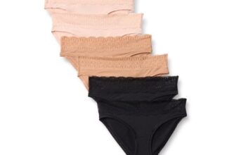 Amazon Essentials 6 Pairs Womens Microfibre Lace-Trim Knickers (Size 14)