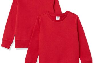 Amazon Essentials Girls Fleece Crew-Neck Pullover Sweatshirts – 5 years