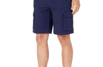 Amazon Essentials Mens 10 (25cm) Lightweight Ripstop Stretch Cargo Shorts – Navy – Size 36W