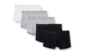 Amazon Essentials Mens Cotton Boxer Shorts – Pack of 5 Size XXL / Black XS