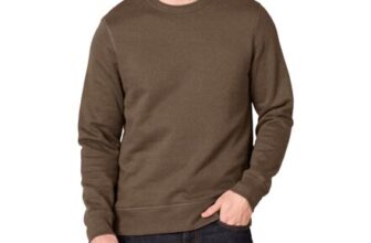 Amazon Essentials Mens Fleece Crew Neck Sweatshirt, Medium Brown (Size S)