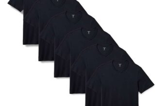 Amazon Essentials Mens Regular-Fit T-Shirt, Pack of 6 – Black Size M