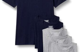 Amazon Essentials Mens Vests – Slim-Fit Cotton Crew Neck, Short and Long Sleeve T Shirt, Pack of 6 M (Only White £9.15)