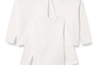Amazon Essentials Unisex Babies Organic Cotton Long-Sleeved T-Shirt Pack of 3 – Size Small (£3.15.Max S&S Extra 15% off with Baby Wishlist)