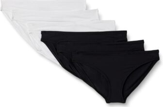 Amazon Essentials Womens Breathable Soft Peached Microfibre Bikini Knickers, Pack of 6
