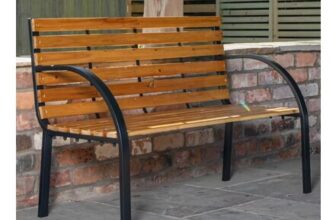 Ambleside Outdoor Metal Wooden Garden Patio Bench