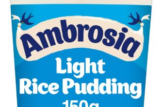 Ambrosia Light Devon Rice Pudding, 30% Less Sugar & Fat, Creamy Ready-to-Eat Dessert, 150 g Pot (Pack of 1)