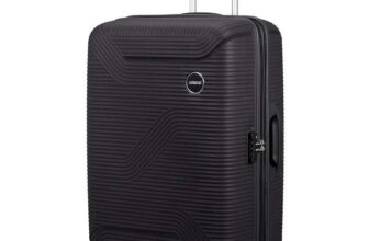 American Tourister BONJOY 79cm Large Hardside Spinner Case in Black / Green