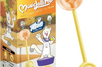 Amos Music Lollipop Candy, Sweet Orange Flavor Audio Singing Lollies Sweets, Musical Lollipops Unique Easter Sweet Gift, Sugar Free Lollipops Individually Wrapped for Party-1PCS