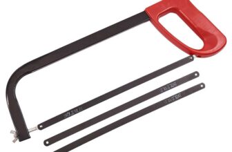 Amtech Hacksaw with 3 Blades, Flat Steel Alloy Frame, 24 TPI Carbon Steel Blades, Plastic Grip, for Metal & Plastic Cutting