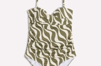 Andros Twist Front Swimsuit Woodland Green, Rhythmic Wave