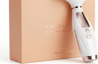 Angelite Face Massager, LED Face Sculptor & Facial Lifting Device for Firming, Contouring & Glow, Skin Tightening Tool with Soothing Heat & Vibration for Jawline, Cheeks & Neck, 2Year Warranty
