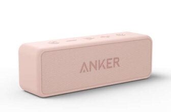 Anker Soundcore 2 Portable Bluetooth Speaker with 12W Stereo Sound, BassUp, IPX7 Waterproof, 24-Hour Playtime (Pink)