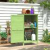 Aoxun Wooden Garden Storage, Outdoor Storage Cabinet Small Wooden Garden Shed 55 x 54 x 100 cm, Green – Sold & Shipped by yunyi-service