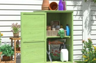 Aoxun Wooden Garden Storage, Outdoor Storage Cabinet Small Wooden Garden Shed 55 x 54 x 100 cm, Green – Sold & Shipped by yunyi-service