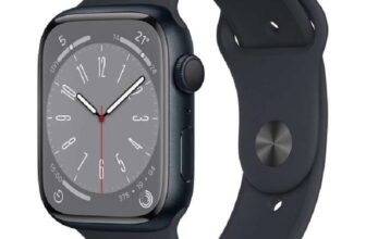 Apple Watch Series 8 GPS – 45mm Midnight Aluminium, Black Sport Band – Very Good W/Code musicMagpie Shop