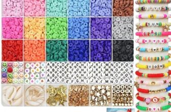 Apprise Deals 6000 Clay Beads Bracelet Making Kit, Friendship Bracelet Kits Preppy Beads for Jewellery Making, Flat Heishi Bead for Bracelet Arts and Crafts Gifts for Teen Girls