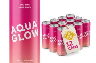 Aqua Glow Sparkling Collagen Drink, 5000mg Verisol, Berry Crush, 12-Pack