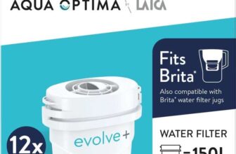 Aqua Optima Evolve Water Filter Cartridges, Pack of 12, Compatible with Brita Maxtra Jugs W/Code First Person Medical
