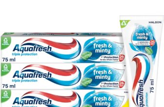 Aquafresh Toothpaste Triple Protection Fresh & Minty, 3 in 1 Protection, Pack of 3 x 75ml