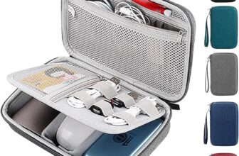 Arae Hard EVA Electronics Travel Organizer Case – Tech Pouch for Power Bank, Cables, Charger & Hard Drive – Waterproof Portable Storage Bag (Grey, L)