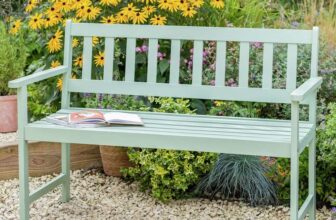Argos Home Newbury 2 Seater Wooden Garden Bench – Green or light Oak Free Click and Collect