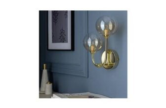 Argos Home Ombre Glass Metal 2 Light Wall Light – Brass