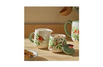 Argos Home Robin Stoneware Sugar Pot & Creamer Set – White