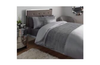 Argos Home Sparkle Velvet Grey Bedding Set – Single