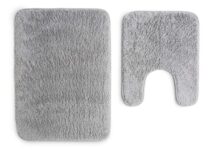 Argos Home Tufted Bath & Pedestal Mat Set – Silver, Cream, Blue – Free C&C