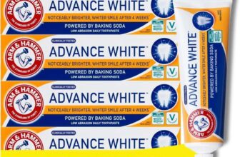 Arm & Hammer Advance White Toothpaste, Baking Soda Toothpaste for a Brighter, Whiter Smile, 75 mL Tube, Pack of 4