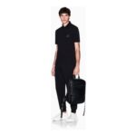 Armani Exchange Mens Black and Gold Capsule, Patch Logo Polo Shirt Size M & L