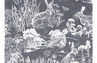 Arthouse Meadow Hare Navy Wallpaper