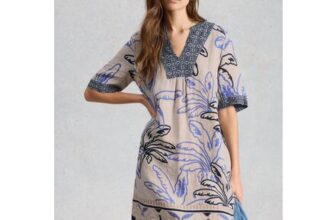 Ash Notch Neck Linen Dress