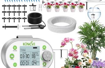 Automatic Plant Waterer for 15 Indoor Plants, Smart Drip Irrigation System with Soil Humidity Sensor, Cycle & Soak Mode, Programmable Timer for Houseplants, Office and Balcony