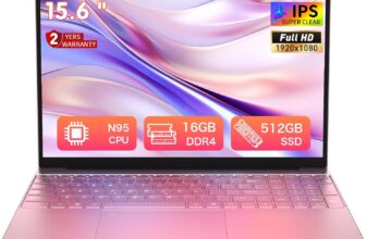 Auusda Laptop, 4Core NextGen NSeries N95 3.4GHz, 16GB RAM 512GB SSD 15.6 FHD laptop compatible with win11, up to 8TB, Fingerprint & Backlit Keyboard, USB3.0, 5000mAh Battery, Rose Gold