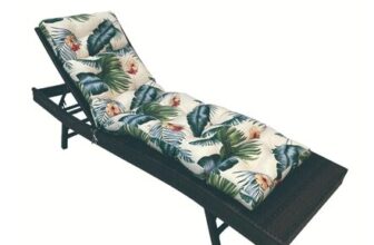 Awoyep Sun Lounger Cushion – Waterproof, Non-Slip with Ties (183x53x10 Cm)