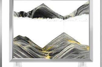 AzureLeap 3D Dynamic Sand Art Liquid Motion Sand Picture Square Glass Deep Sea Sandscape Flowing Frame for Relaxing Desktop Home Office Decor (5inch-Black)