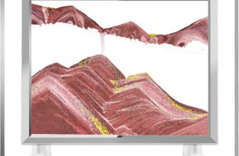 AzureLeap 3D Dynamic Sand Art Liquid Motion Sand Picture Square Glass Deep Sea Sandscape Flowing Frame for Relaxing Desktop Home Office Decor (5inch-Coffee)