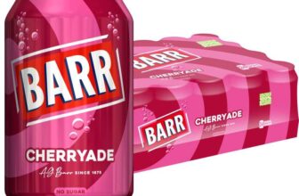 BARR 24 Pack Cherryade, Zero No Sugar Cherry Flavoured Fizzy Drink Cans – 24 x 330ml Cans