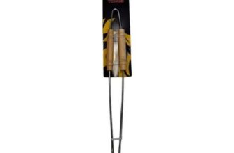 BBQ Tongs With Long Metal Arms & Wooden Handles For A Safer Grip